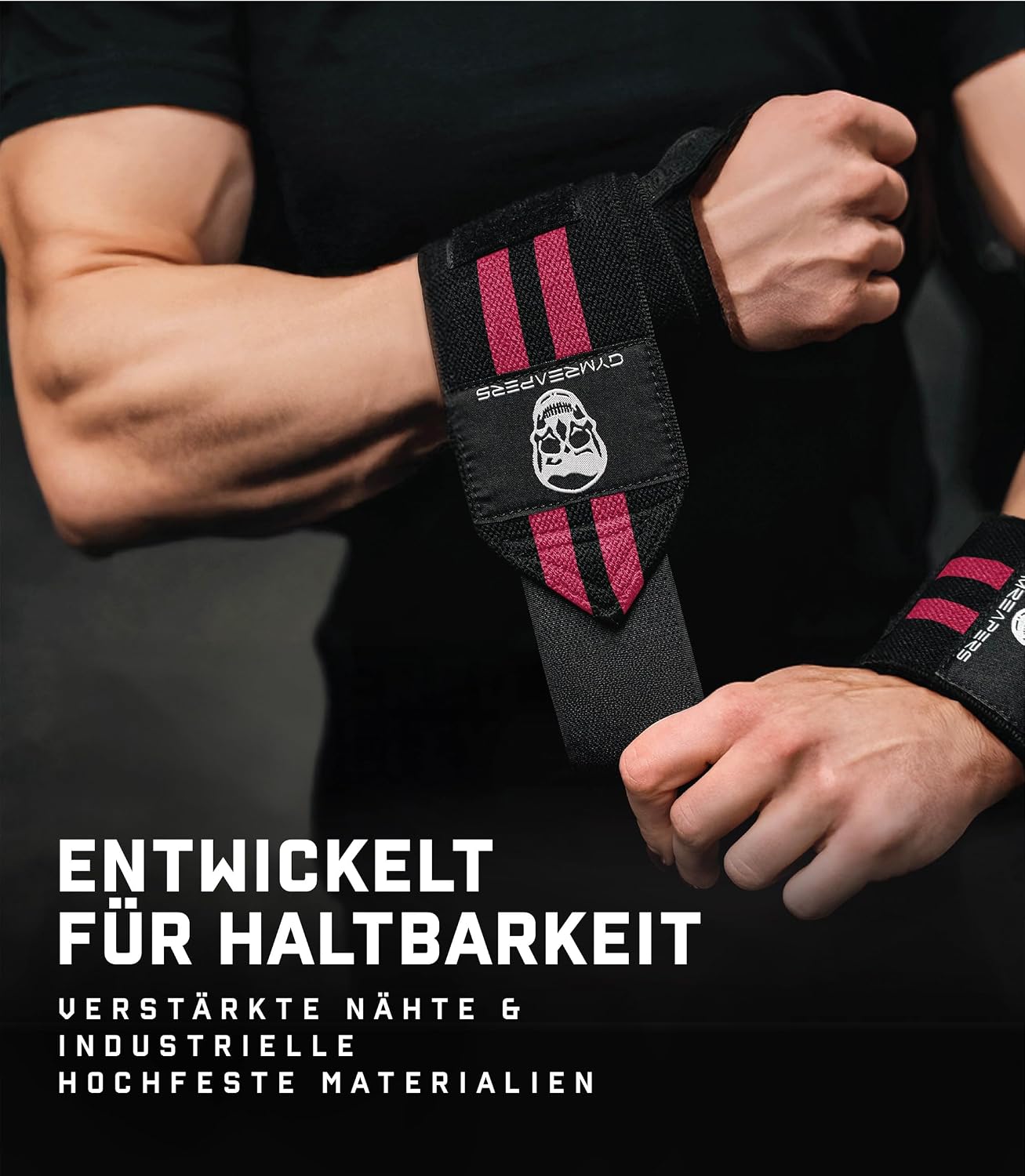 Weightlifting Wrist Wraps (IPF Approved) Professional Quality Wrist Support with Heavy Duty Thumb Loop - Best Wrap for Powerlifting Competition, Strength Training, Bodybuilding