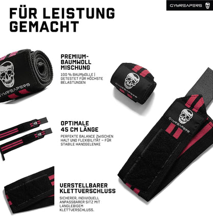 Weightlifting Wrist Wraps (IPF Approved) Professional Quality Wrist Support with Heavy Duty Thumb Loop - Best Wrap for Powerlifting Competition, Strength Training, Bodybuilding